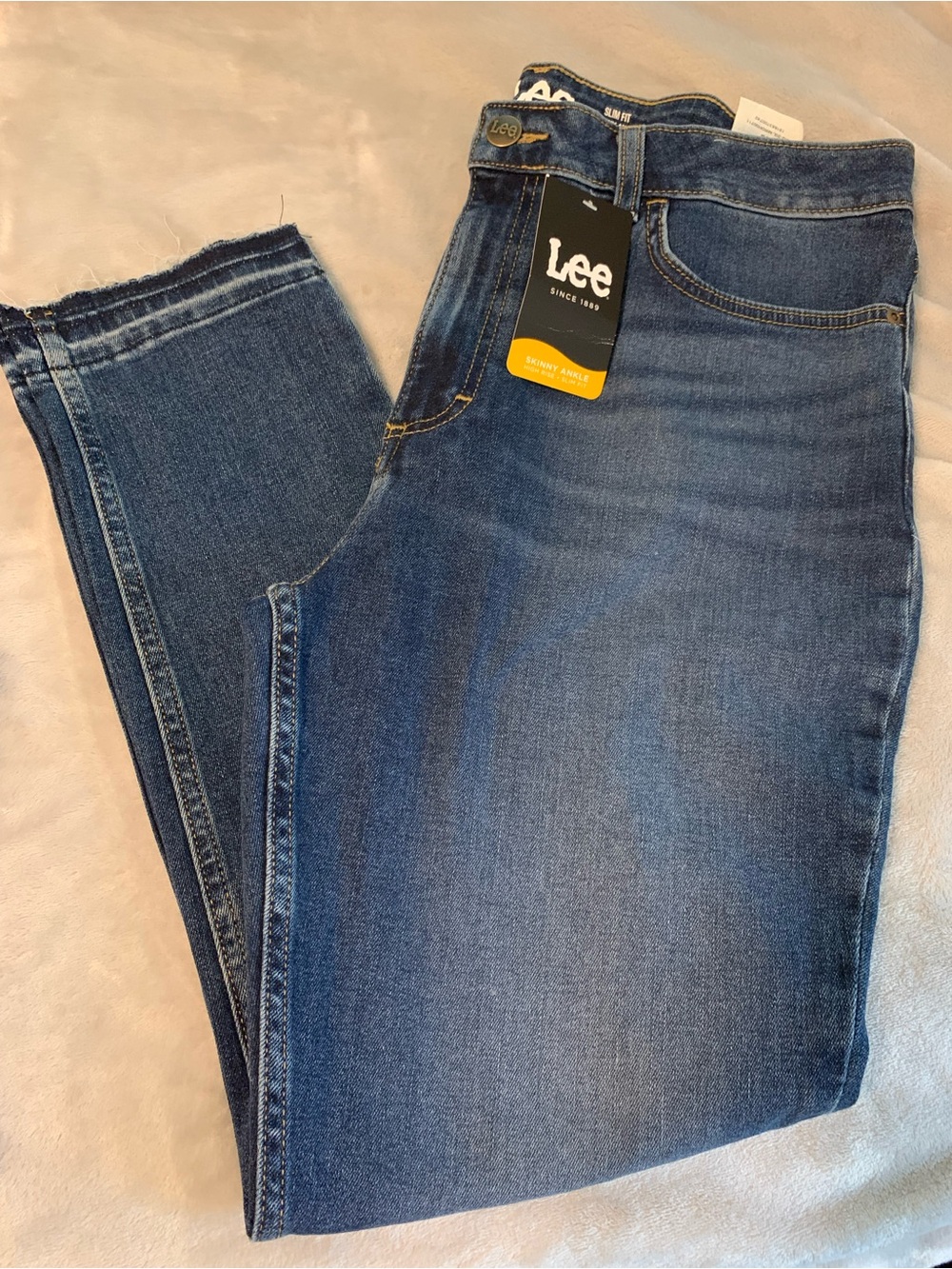 Lee Dark Wash Straight Leg Jeans - Blue 16m